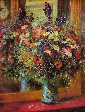  Front Kunst - Bouquet vor einem Blume Pierre Auguste Renoir Spiegel